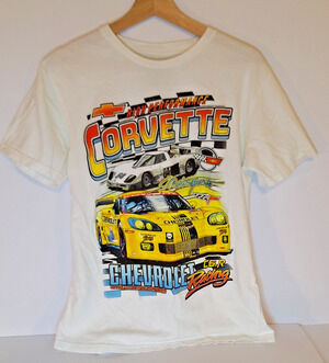 Chemistry T-Shirt Mens Size M White Corvette Racing C6.R Graphic Motorsports Tee
